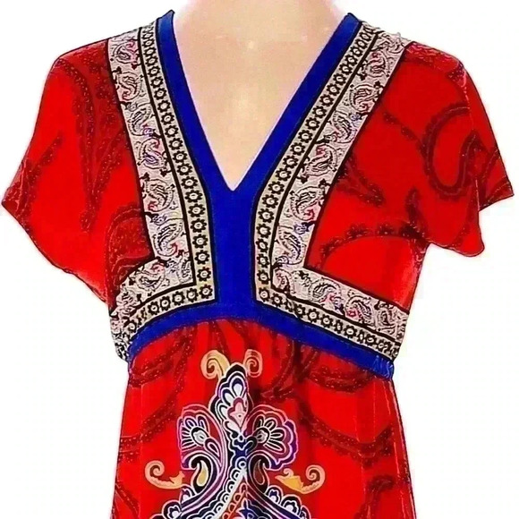 ❤️💙Bold Color V-neck Dress - Picture 3 of 7